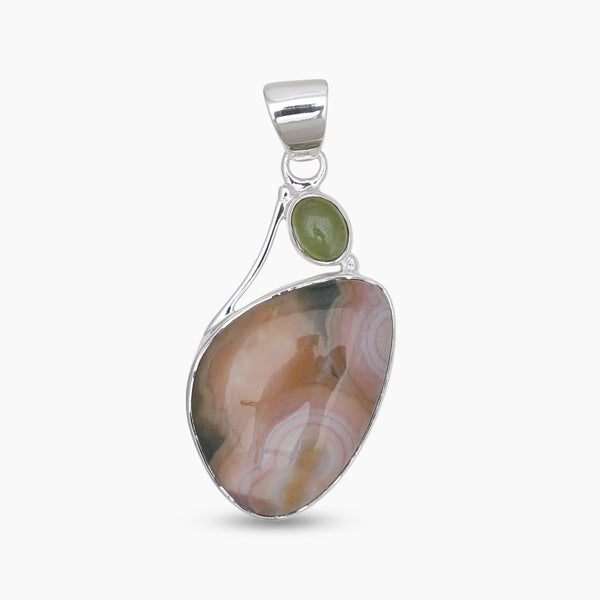 925 Sterling Silver Ocean Jasper Pendants