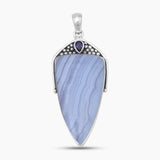 Blue Lace Agate Silver Pendants