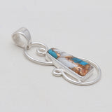 Turquoise Spiny Oyster Silver Pendants