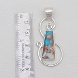 Turquoise Spiny Oyster Silver Pendants