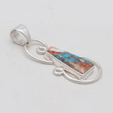 Turquoise Spiny Oyster Silver Pendants