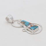 Turquoise Spiny Oyster Silver Pendants