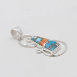 Turquoise Spiny Oyster Silver Pendants