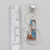 Turquoise Spiny Oyster Silver Pendants