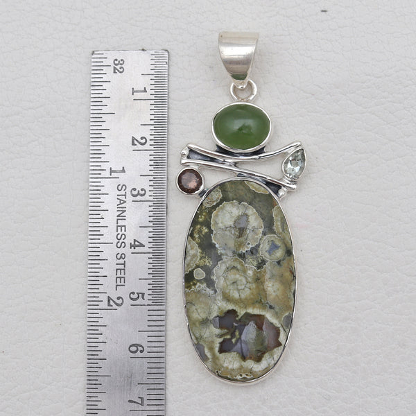 Rainforest Jasper Silver Pendants