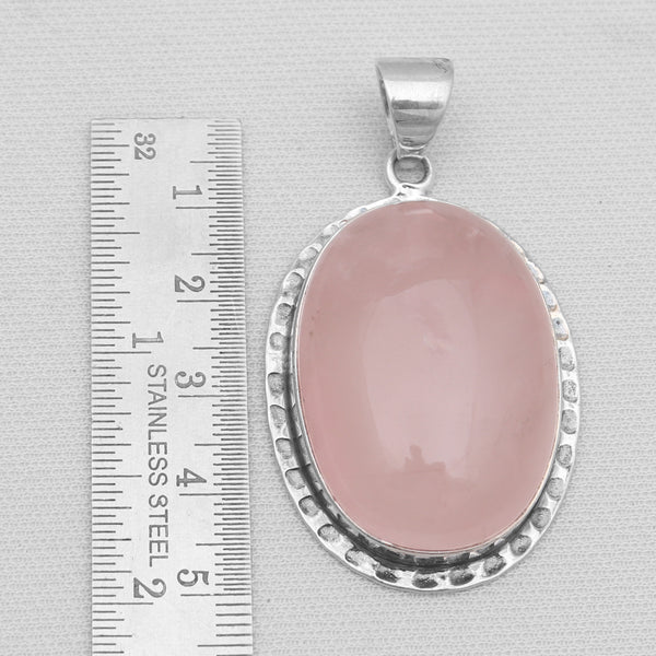 Rose Quartz Silver Pendants