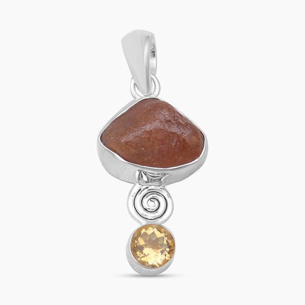 925 Silver Natural Fanta Garnet Pendants