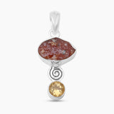 925 Silver Natural Fanta Garnet Pendants