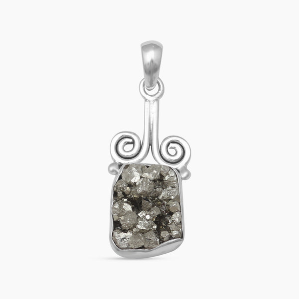 Pyrite Druzy Silver Pendants