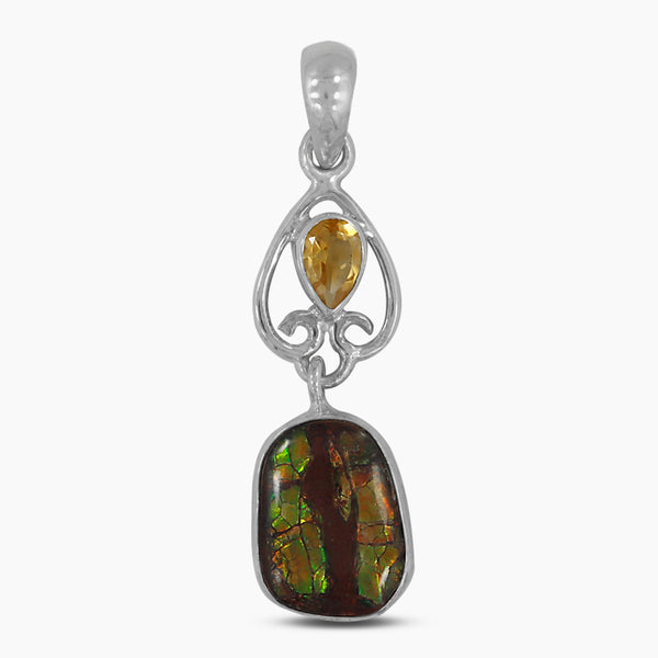 925 Sterling Silver Ammolite Pendants