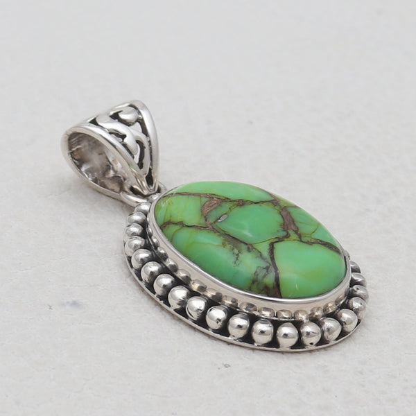 Green Copper Turquoise Silver Pendants