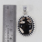 925 Silver Peanut Wood Jasper Pendants