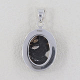 925 Silver Peanut Wood Jasper Pendants