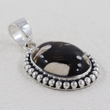 925 Silver Peanut Wood Jasper Pendants