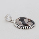 925 Silver Peanut Wood Jasper Pendants