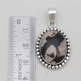 925 Silver Peanut Wood Jasper Pendants