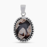 925 Silver Peanut Wood Jasper Pendants