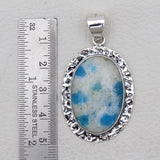 925 Silver Azurite Quartz Pendants