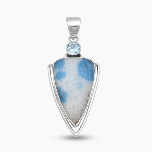 Azurite Quartz 925 Silver Pendants