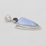 Blue Lace Agate 925 Silver Pendants