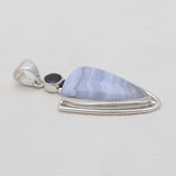 Blue Lace Agate 925 Silver Pendants