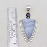 Blue Lace Agate 925 Silver Pendants