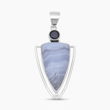 Blue Lace Agate 925 Silver Pendants