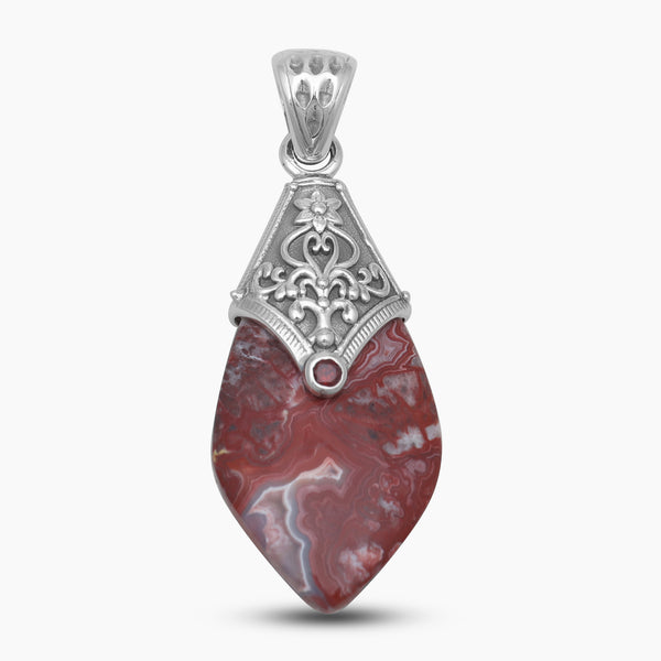 925 Silver Crazy Lace Agate Pendants