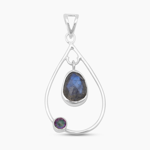 925 Sterling Silver Ruby Teardrop Pendants