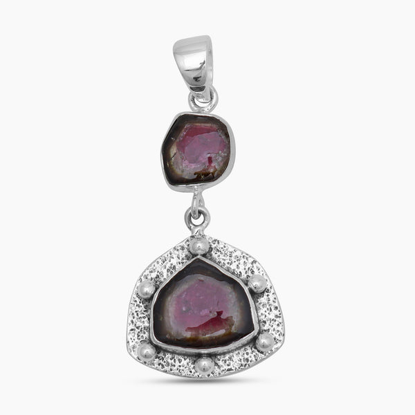 Watermelon Tourmaline Designer Drop Pendants