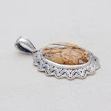 Brecciated Mookaite Silver Pendants