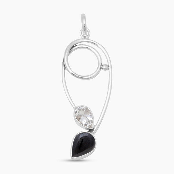 Blue Topaz & Moonstone Silver Pendants