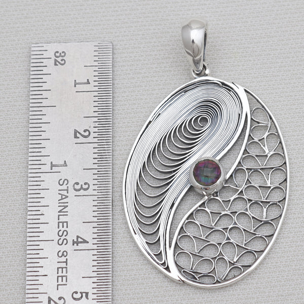 Mystic Quartz Filigree Silver Pendants