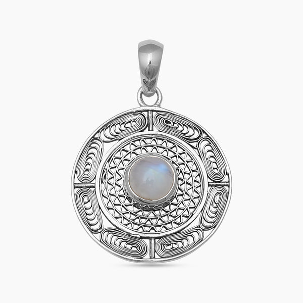 Rainbow Moonstone Filigree Silver Pendants