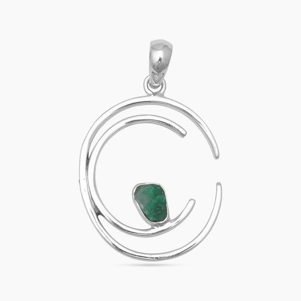 Emerald Silver Pendants