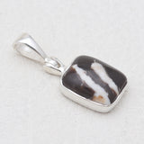925 Sterling Silver Peanut Wood Jasper Pendants