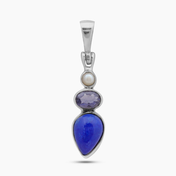 Rainbow Moonstone Silver Pendant