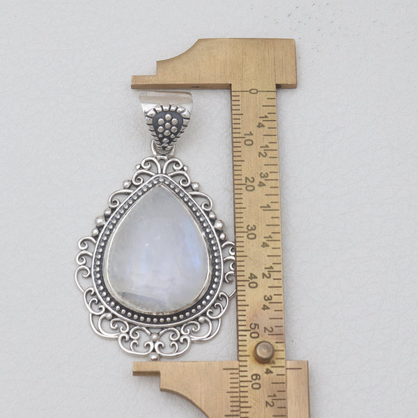 Rainbow Moonstone Silver Pendants