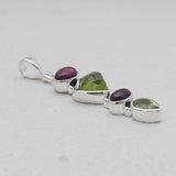 Garnet & Peridot Silver Pendants