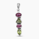 Garnet & Peridot Silver Pendants