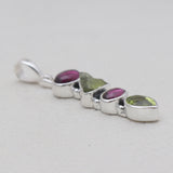Garnet & Peridot Silver Pendants