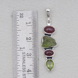 Garnet & Peridot Silver Pendants