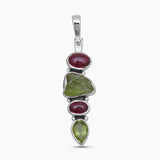 Garnet & Peridot Silver Pendants