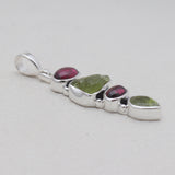 Garnet & Peridot Silver Pendants