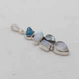 Rainbow Moonstone Silver Pendants