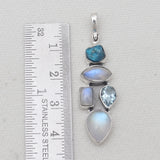 Rainbow Moonstone Silver Pendants