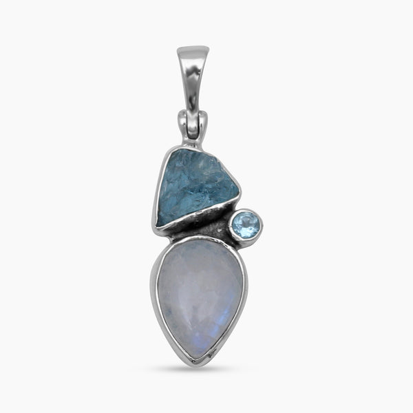 Aquamarine Silver Pendants
