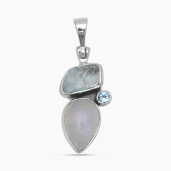 Aquamarine Silver Pendants