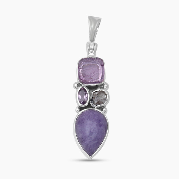 Hackmanite Amethyst Silver Pendants