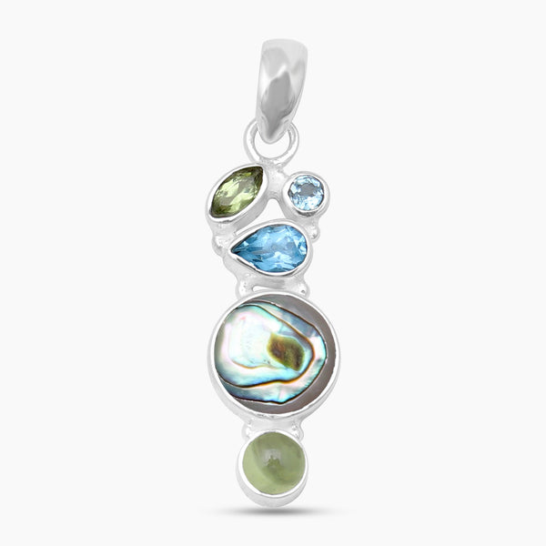 Natural Abalone Shell Silver Pendants